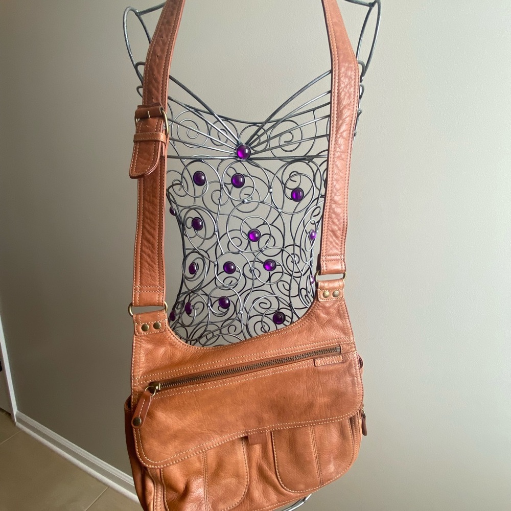 Fossil Tan Leather Shoulder Bag